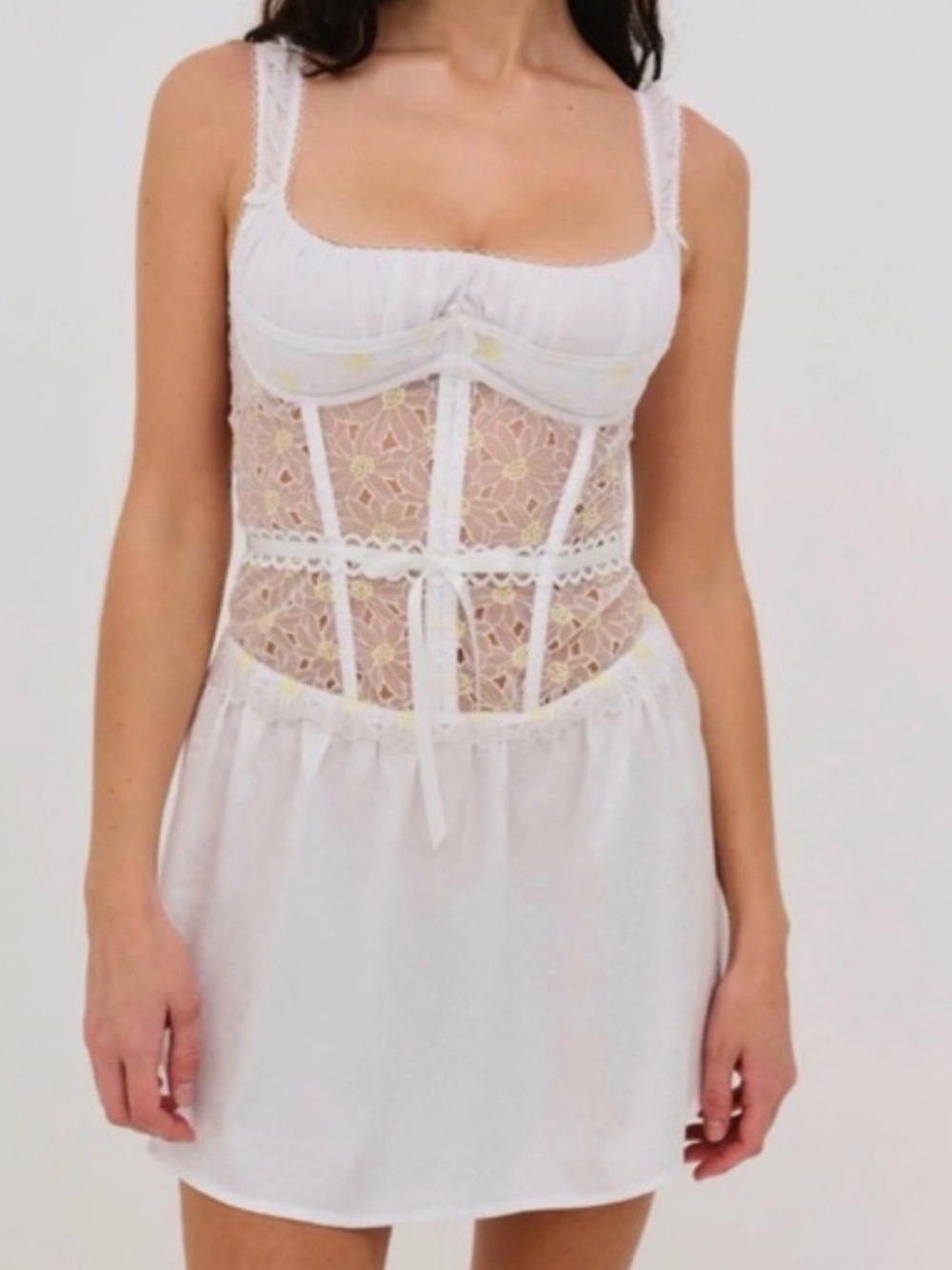 NWT for Love & Lemons White Mini Summer Dress